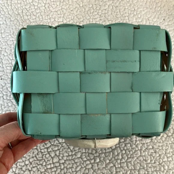 Easter Basket Kids Woven Wood with Handle Bunny Face - Picture 5 of 10